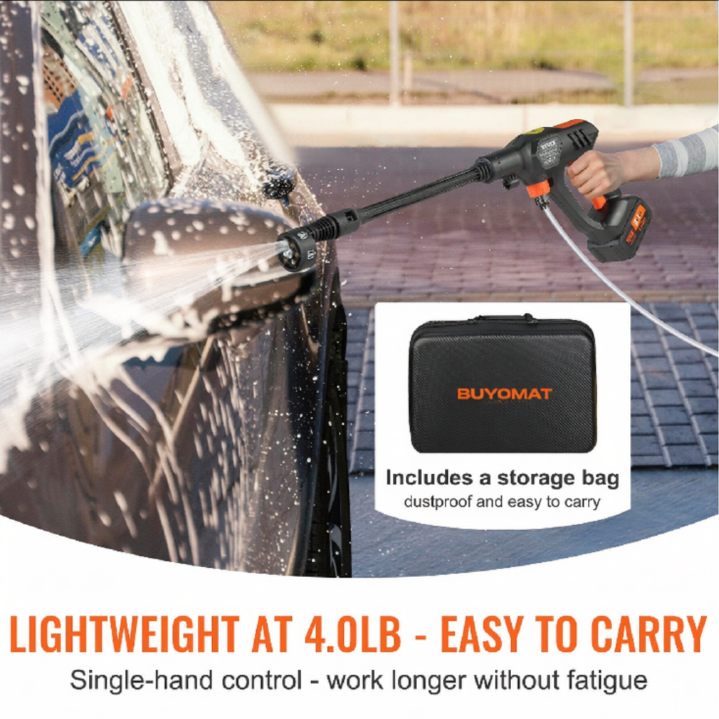 Cordless Pressure Washer 652 PSI – Lightweight, Portable & Battery-Powered