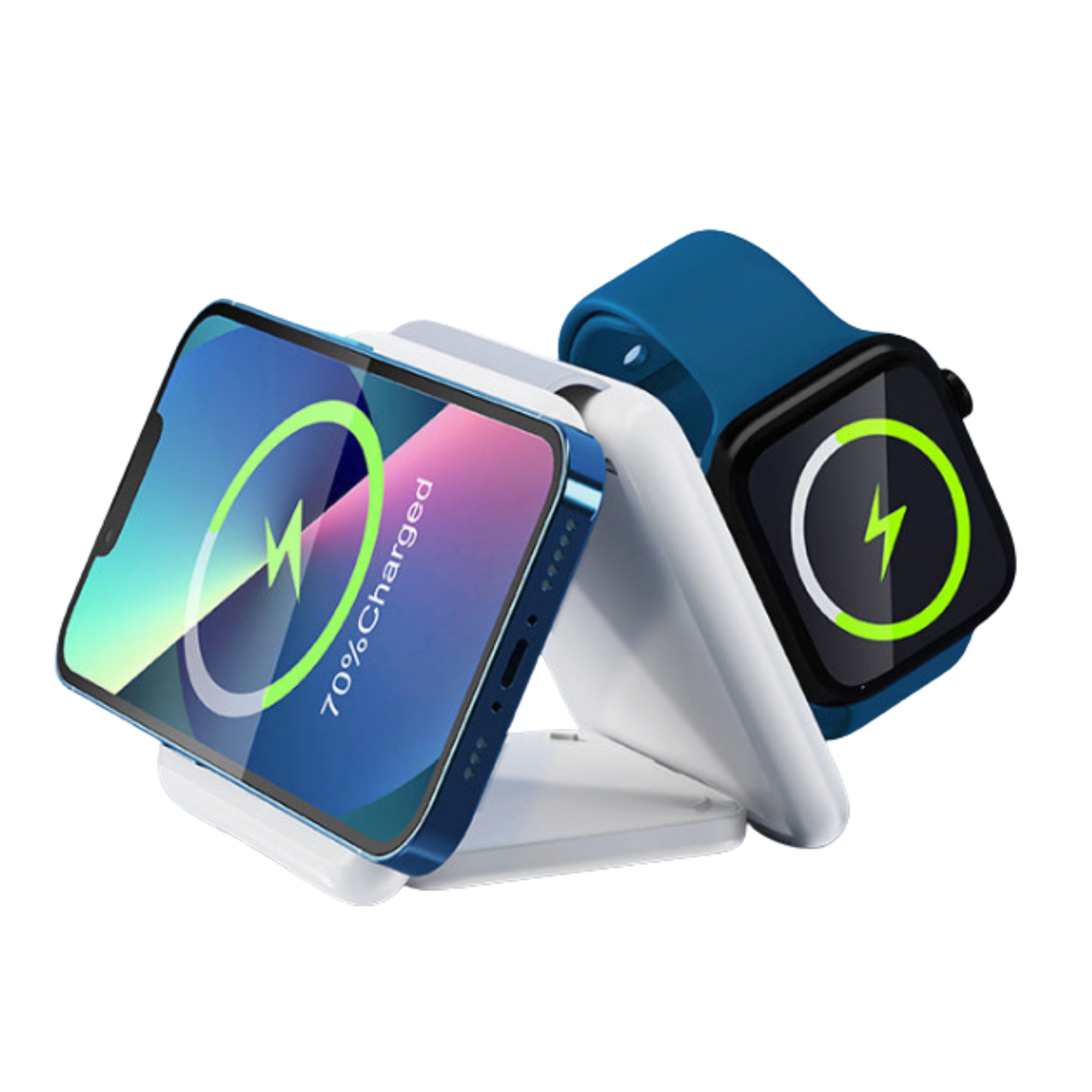 OmniCharge™ 3-in-1 Magnetic Folding Wireless Charger – Charge Phone, Watch & Earbuds Simultaneously