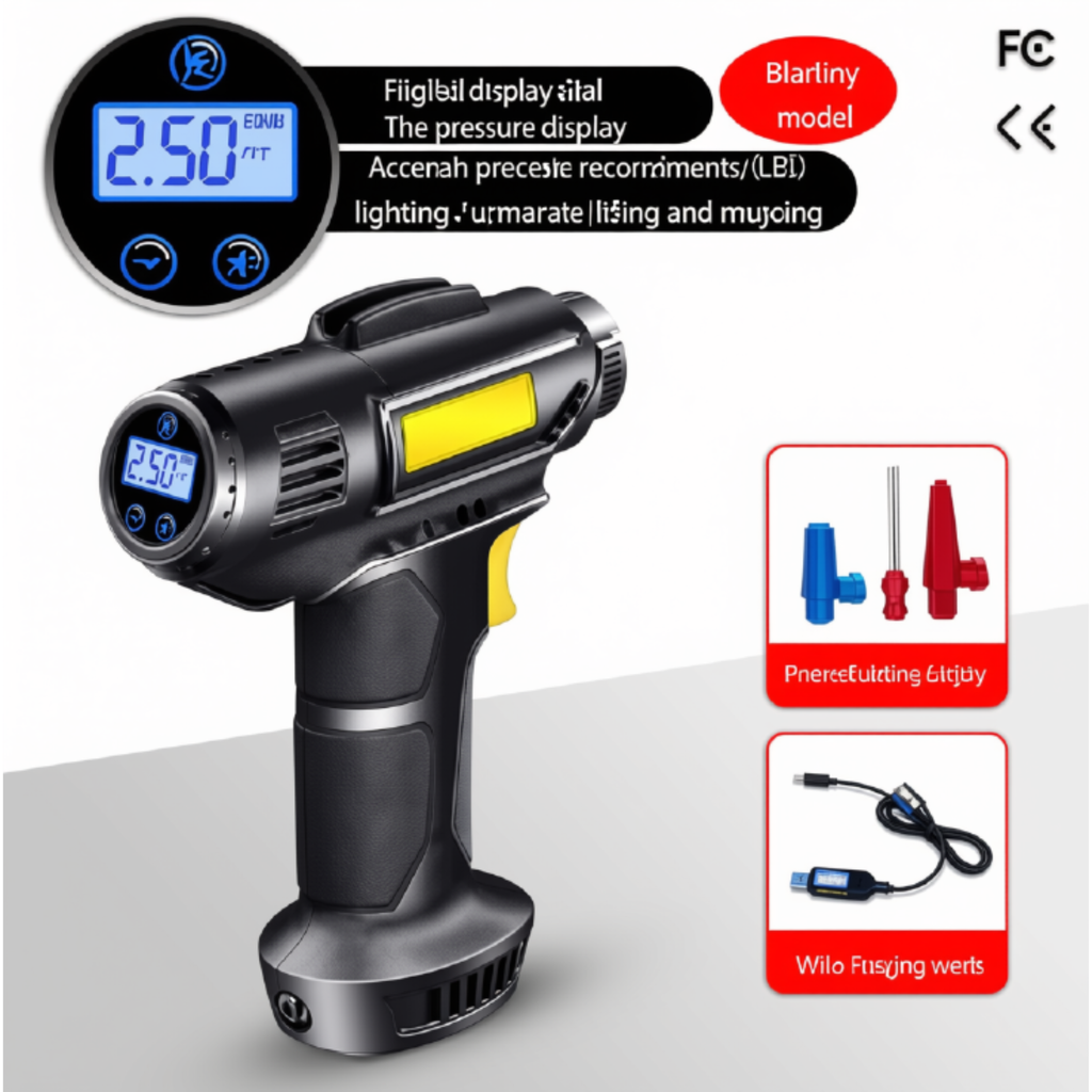 PumpSmart™ Wireless Handheld Tire Inflator – Digital Display for Car, Bike & More