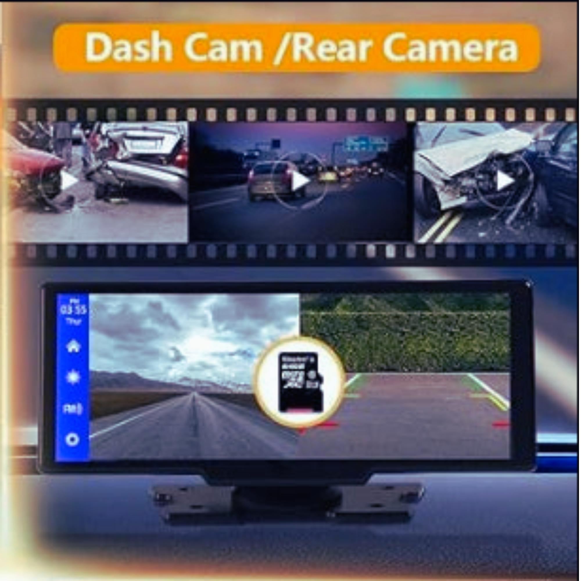 DriveView™ 9.3" Wireless CarPlay & Android Auto Screen – 2.5K DVR, GPS, Bluetooth & FM Radio