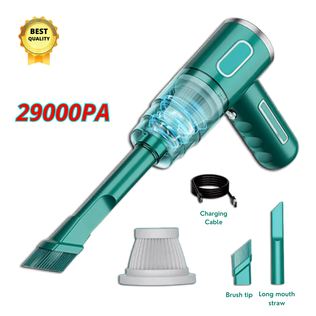 TurboVac™ 29000Pa Cordless Handheld Vacuum – Ultra-Powerful Suction for Car & Home