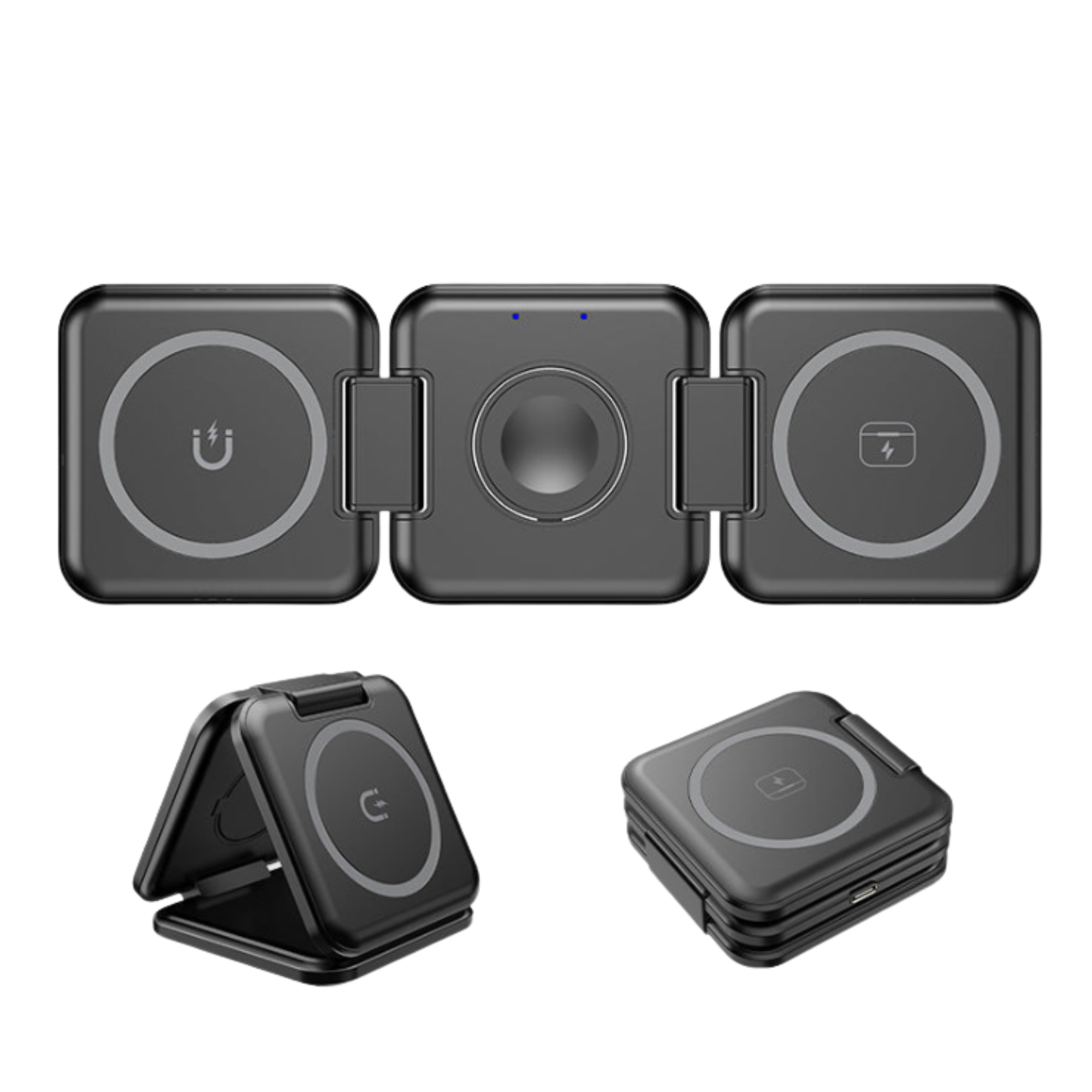MagFold™ 3-in-1 Magnetic Wireless Charger – Phone, Watch & Earbuds in One Pad